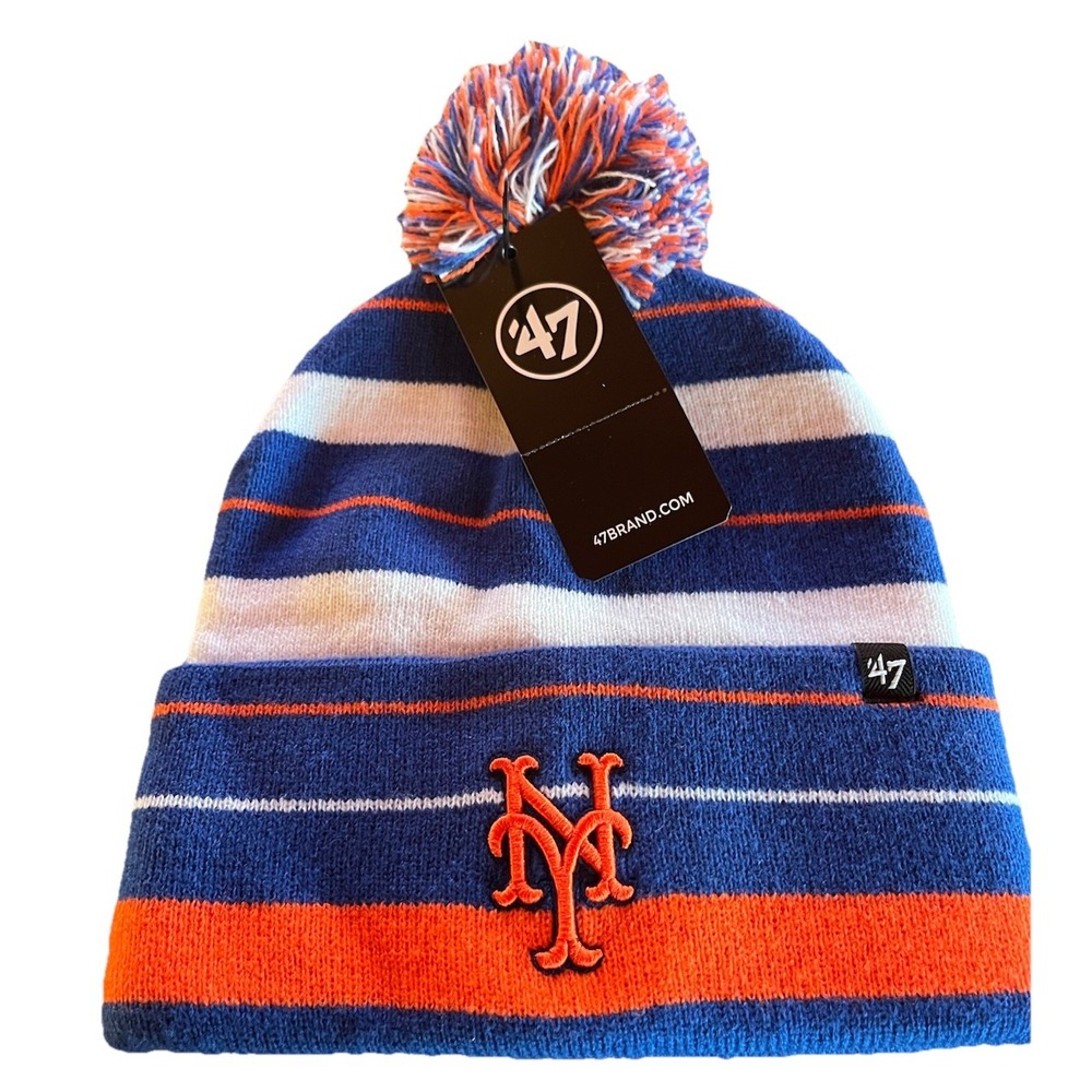 New‎ York Mets MLB '47 Pom Knit Hat Cap Adult Winter Beanie NWT